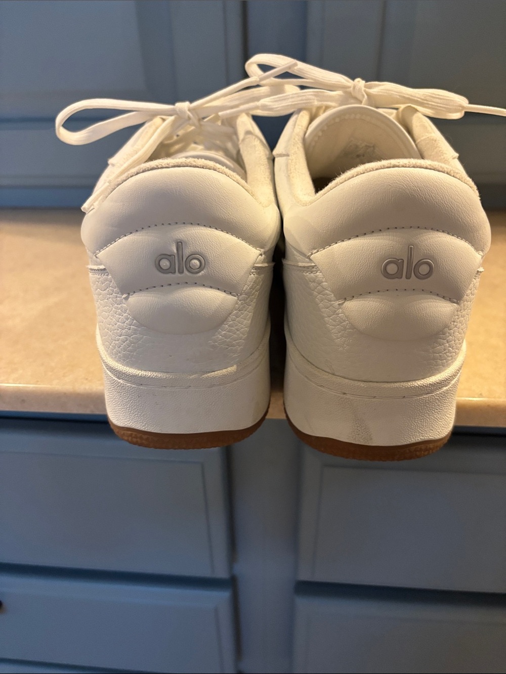 alo women’s White Lace-Up slightly platform Sneakers - Picture 5 of 7
